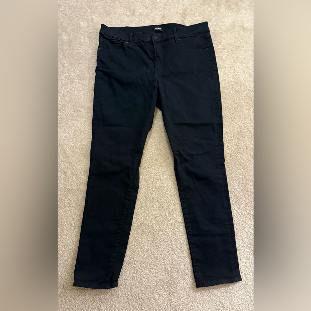 New Express Black Stretch Skinny Jeans Sz 12